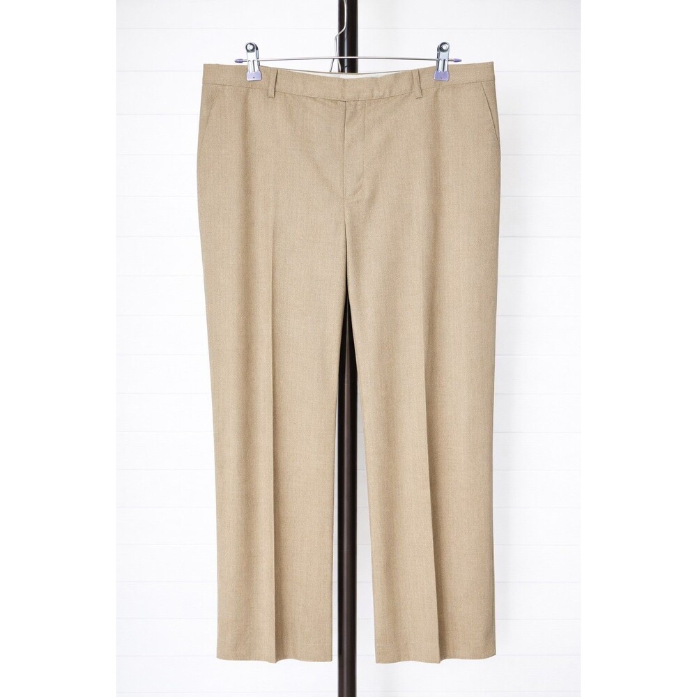 Talbots Windsor Italian Flannel Wool Camel Wide Leg Trouser 16